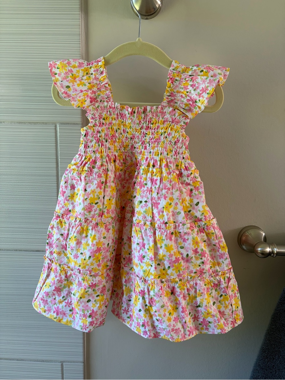 Quince 100% organic cotton poplin smocked dress 18-24 months watercolor ditsy - Picture 3 of 6